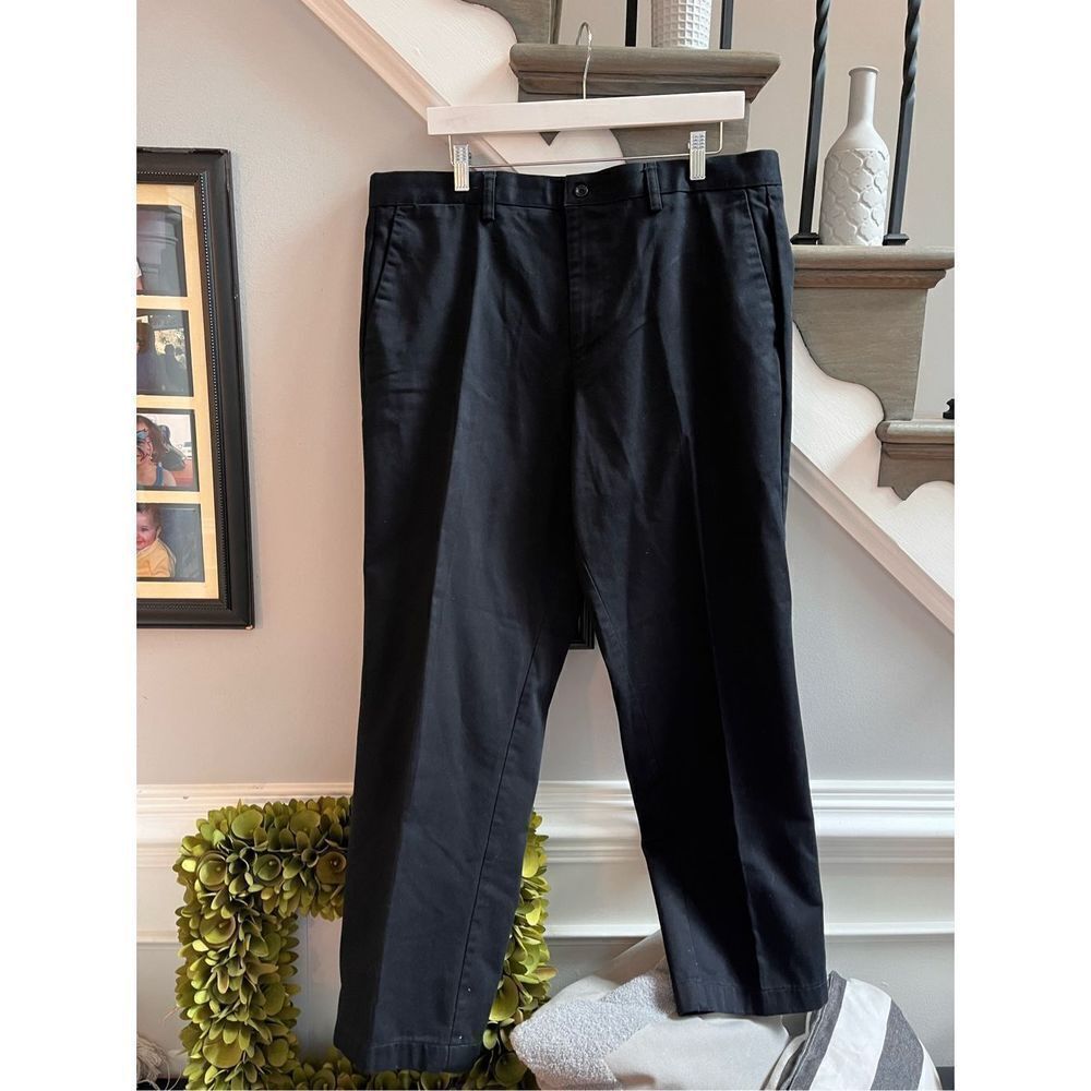 Dockers Black Individual Fit Flat Front Chino Pants sz 38X34